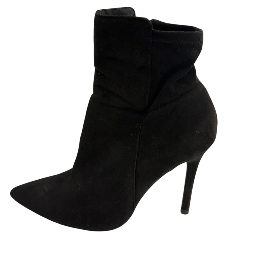 Jessica Simpson Size 7 Black Suede Pointed Toe Ankle Boots Stiletto Heel